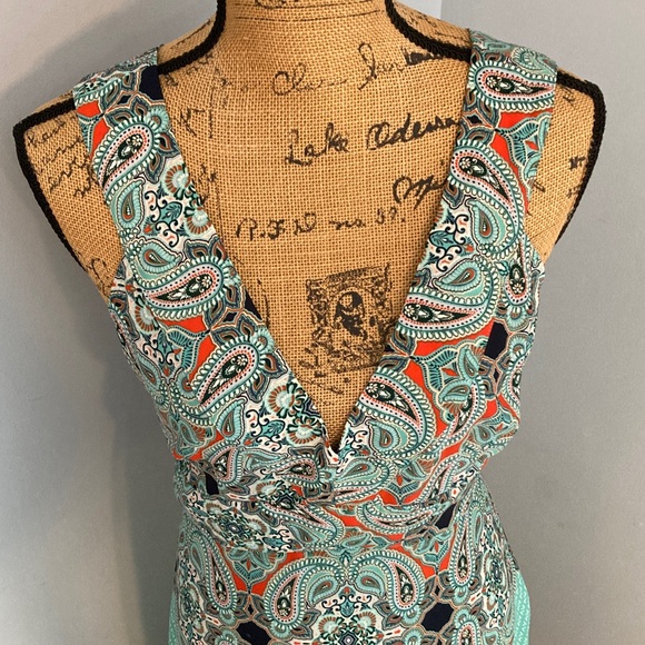 Maeve by Anthropology Midi Dress Women Size 8 Teal - Picture 2 of 14